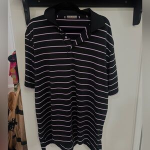 Peter Millar Black and Purple Striped Polo